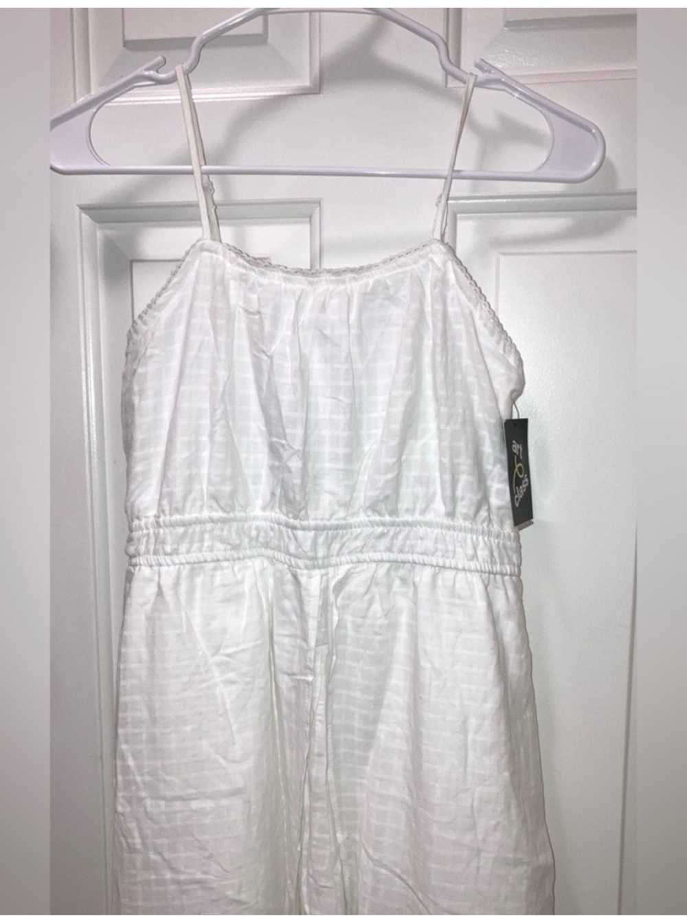 Girls' Ruched Waist Cami Strap Walkthrough Dress - Art Class™ White 
Size XL New - Picture 3 of 7